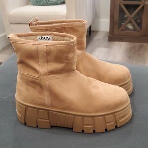 ASOS Camel Chunky Platform Boots